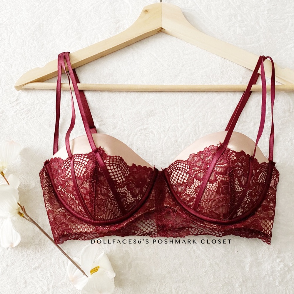 Gorgeous Burgundy & Nude Lace Bra